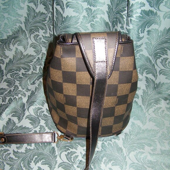 RARE Fendi Backpack/Sling bag Unisex Chess Board Pattern - Picture 7 of 14